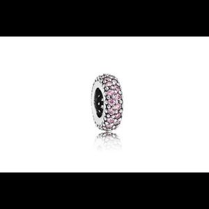 Pandora Authentic Pink Crystal Spacer Charm (for pair)